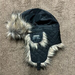 BDG black faux fur hat
